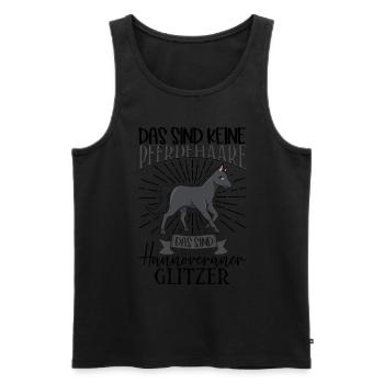 Hannoveraner Glitzer - Das sind keine Pferdehaare - Männer Premium Bio Tank Top - Schwarz - Vorne - AI Model Male 178 light (178cm)