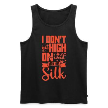 Je ne me défonce pas sur l’herbe - Aerial Silk - Débardeur bio Premium Homme - noir - Devant - Michal (187cm)
