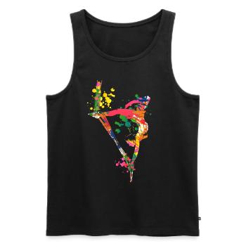 Colorful Aerial Silks - Men's Premium Organic Tank Top - black - Front - Michal (187cm)
