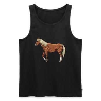 Drawing of a Haflinger - Men's Premium Organic Tank Top - black - Front - AI Model Male 178 light (178cm)