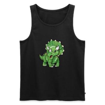 Kawaii Triceratops - Männer Premium Bio Tank Top - Schwarz - Vorne - Michal (187cm)