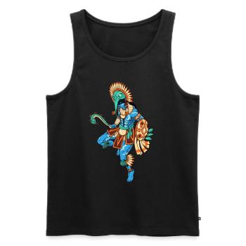 Le dieu aztèque de la guerre - Huitzilopochtli - Débardeur bio Premium Homme - noir - Devant - AI Model Male 178 light (178cm)