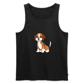 Cartoon Beagle - Men's Premium Organic Tank Top - black - Front - Michal (187cm)