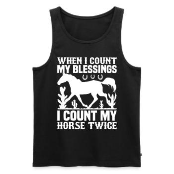 When I Count My Blessings, I Count My Pen - Men's Premium Organic Tank Top - black - Front - Michal (187cm)