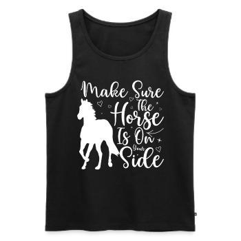 Assurez-vous que le cheval est de votre côté - - Débardeur bio Premium Homme - noir - Devant - Michal (187cm)