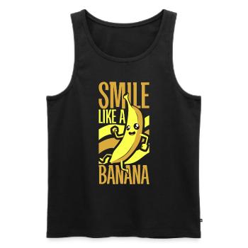 Smile like a banana - Banane - Men's Premium Organic Tank Top - black - Front - AI Model Male 178 light (178cm)
