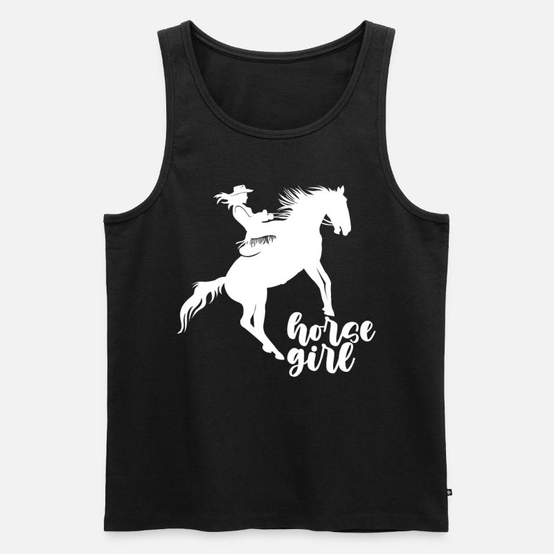 Pferd Mädchen - - Männer Premium Bio Tank Top - Schwarz
