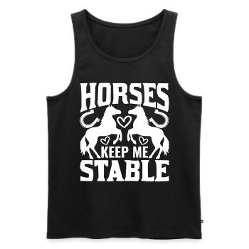 Les chevaux me gardent dans l’écurie 2 - - Débardeur bio Premium Homme - noir - Devant - Michal (187cm)