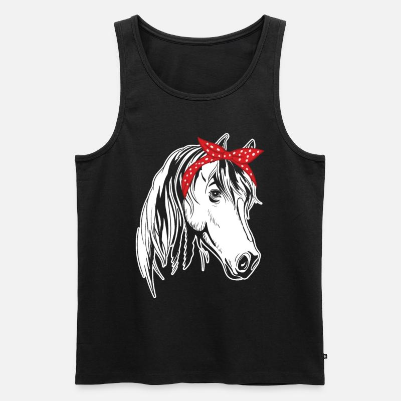 Pferd 4 - - Männer Premium Bio Tank Top - Schwarz