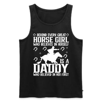 Derrière chaque grande fille de cheval 1 - - Débardeur bio Premium Homme - noir - Devant - Michal (187cm)