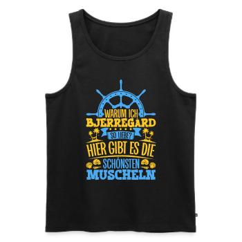 Schöne Muscheln - Warum ich Bjerregård so liebe - Männer Premium Bio Tank Top - Schwarz - Vorne - Michal (187cm)