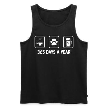 365 Tage im Jahr - Bier - Hundepfote - - Männer Premium Bio Tank Top - Schwarz - Vorne - Michal (187cm)