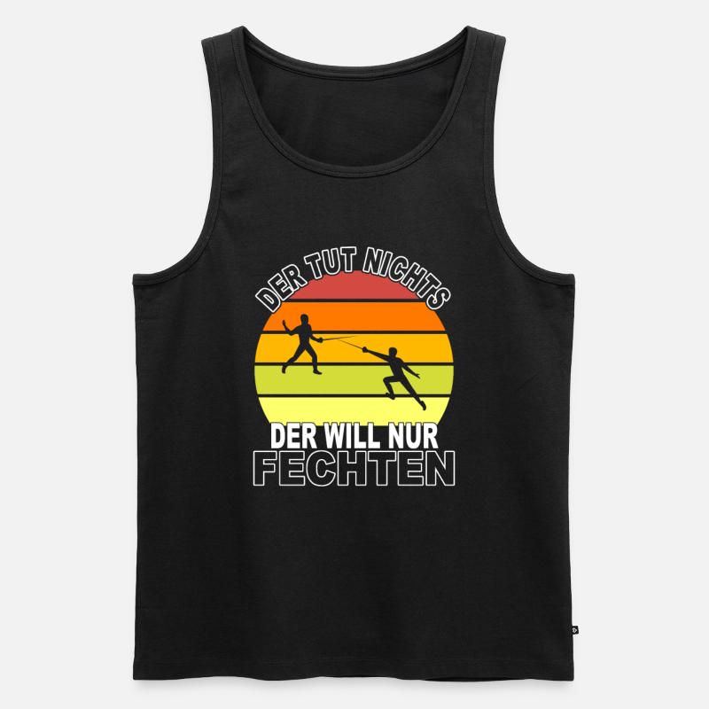 Fechten Spruch - Männer Premium Bio Tank Top - Schwarz