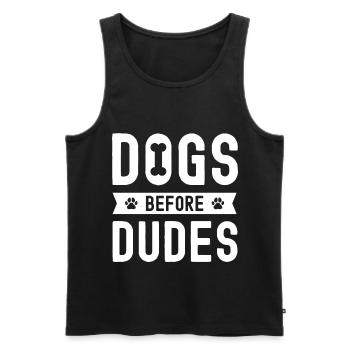Chiens devant les ducats - Débardeur bio Premium Homme - noir - Devant - Michal (187cm)