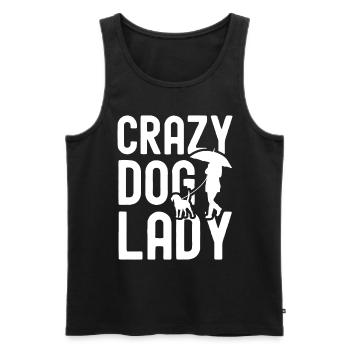 Verrückte Hundedame - Männer Premium Bio Tank Top - Schwarz - Vorne - Michal (187cm)