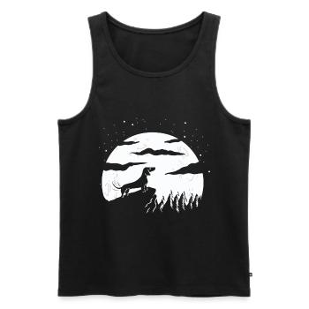 La Lune et le chien - Débardeur bio Premium Homme - noir - Devant - AI Model Male 178 light (178cm)