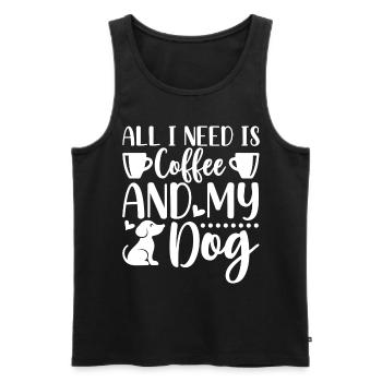 Alles was ich brauche ist Kaffee und mein Hund - C - Männer Premium Bio Tank Top - Schwarz - Vorne - Michal (187cm)