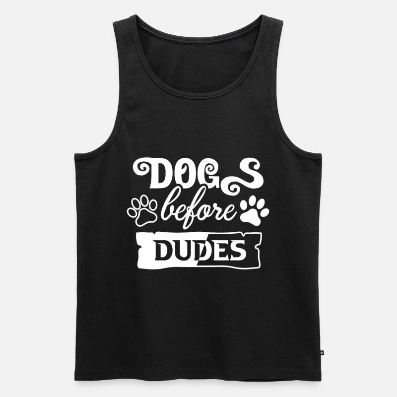 Hunde vor Kerlen - Männer Premium Bio Tank Top - Schwarz