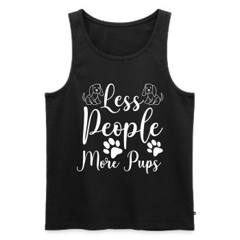 Weniger Menschen, mehr Welpen - Männer Premium Bio Tank Top - Schwarz - Vorne - Michal (187cm)