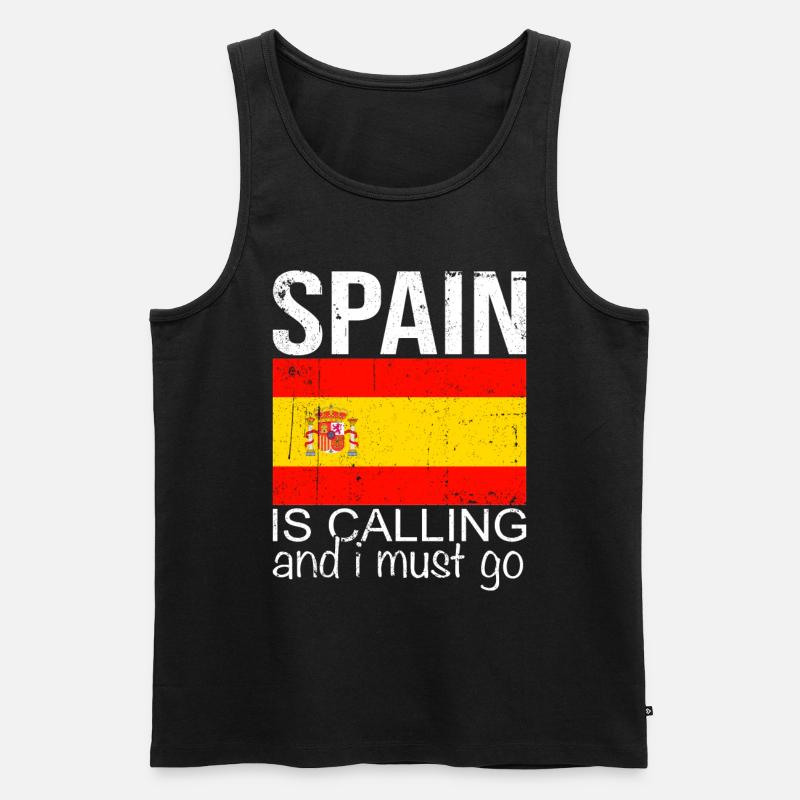 Spanien Spruch - Männer Premium Bio Tank Top - Schwarz