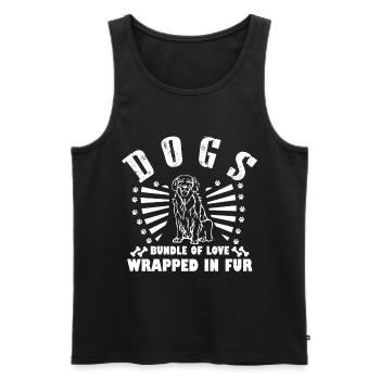 Dog bundles of love wrapped in fur - Men's Premium Organic Tank Top - black - Front - Michal (187cm)