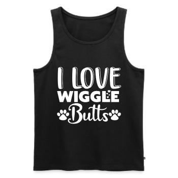 I Love Wackelpopos - Paw and Hearts - Men's Premium Organic Tank Top - black - Front - Michal (187cm)