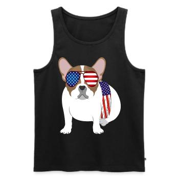 Hund - Amerikaner - Sonnenbrille - Männer Premium Bio Tank Top - Schwarz - Vorne - AI Model Male 178 light (178cm)