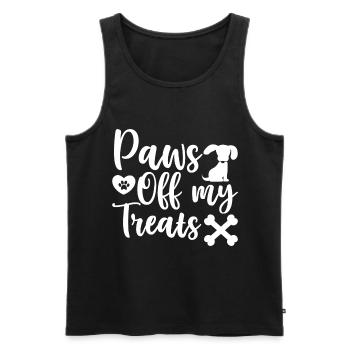 Paws away from my treats - paw and crouched - Men's Premium Organic Tank Top - black - Front - Michal (187cm)