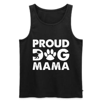 Maman de chien fière - patte - Débardeur bio Premium Homme - noir - Devant - Michal (187cm)