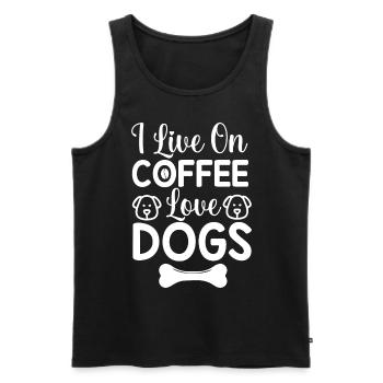 I live on coffee love dogs - Men's Premium Organic Tank Top - black - Front - Michal (187cm)