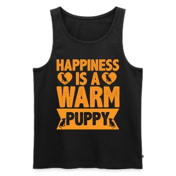 Glück ist ein warmes Hündchen - Heart and Dogs - Männer Premium Bio Tank Top - Schwarz - Vorne - AI Model Male 178 light (178cm)