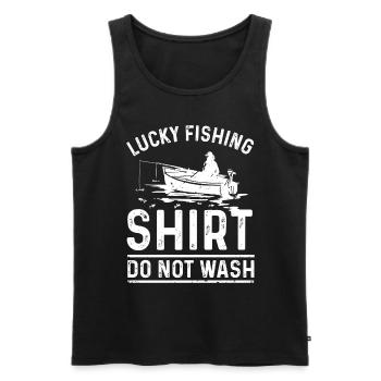 Happy fisherman's shirt Do not wash - Men's Premium Organic Tank Top - black - Front - Michal (187cm)