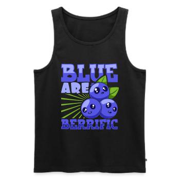 Les bleus sont berrifiques - Myrtilles - Débardeur bio Premium Homme - noir - Devant - AI Model Male 178 light (178cm)