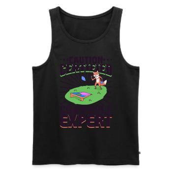 Zertifizierter Experte im Cornhole - Männer Premium Bio Tank Top - Schwarz - Vorne - AI Model Male 178 light (178cm)