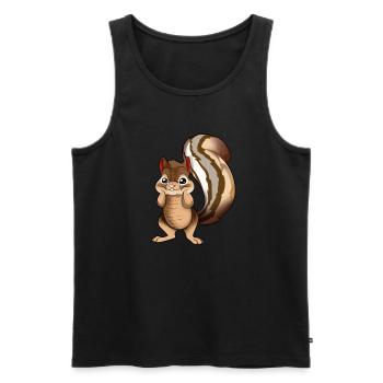 Cartoon Stripe Cheek Squirrel - Men's Premium Organic Tank Top - black - Front - AI Model Male 178 light (178cm)