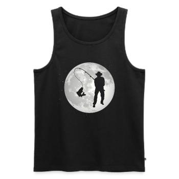 Pleine Lune - Pêche - - Débardeur bio Premium Homme - noir - Devant - Michal (187cm)
