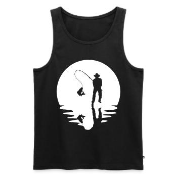Circle and reflection - Fishing - - Men's Premium Organic Tank Top - black - Front - Michal (187cm)