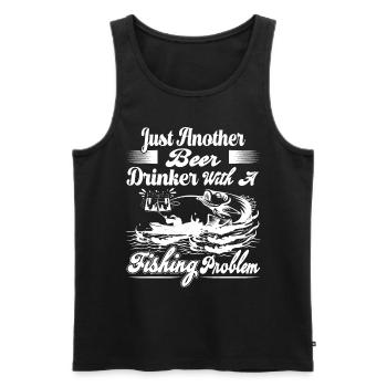 Just another beer drinker with a fishing problem - Men's Premium Organic Tank Top - black - Front - AI Model Male 178 light (178cm)