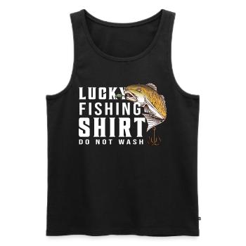 Ne lavez pas la chemise Lucky Fisher - (2) - Débardeur bio Premium Homme - noir - Devant - Michal (187cm)