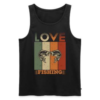 Love Fishing - - Men's Premium Organic Tank Top - black - Front - Michal (187cm)