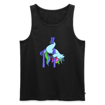 Aerial Silk Einhorn - Männer Premium Bio Tank Top - Schwarz - Vorne - Michal (187cm)
