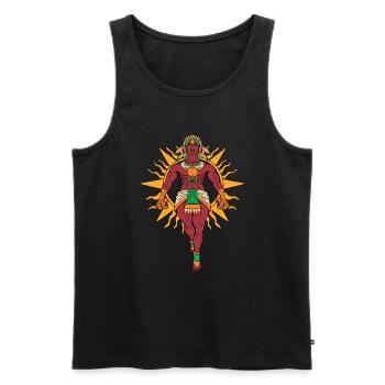 Dieu aztèque du soleil - Tonatiuh - Débardeur bio Premium Homme - noir - Devant - Michal (187cm)