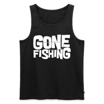 Fishing went - - Men's Premium Organic Tank Top - black - Front - Michal (187cm)