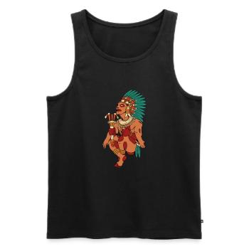 Aztekischer Vegetationsgott - Xipe Totec - Männer Premium Bio Tank Top - Schwarz - Vorne - Michal (187cm)