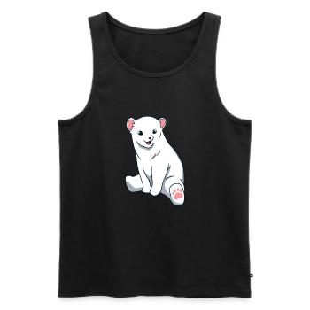 Ours polaire Kawaii - Débardeur bio Premium Homme - noir - Devant - AI Model Male 178 light (178cm)