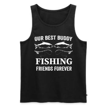 Our best buddy fishing friends forever - - Men's Premium Organic Tank Top - black - Front - Michal (187cm)