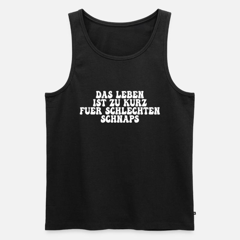 Schnaps Spruch - Männer Premium Bio Tank Top - Schwarz