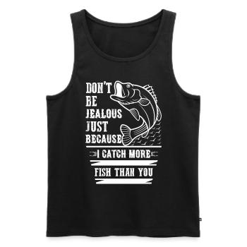 Don't be jealous just because I have more fish. - Men's Premium Organic Tank Top - black - Front - AI Model Male 178 light (178cm)