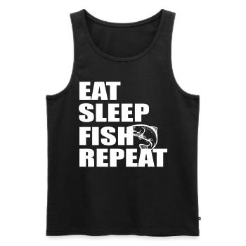 Eat Sleep Fish Repetition - - Men's Premium Organic Tank Top - black - Front - Michal (187cm)