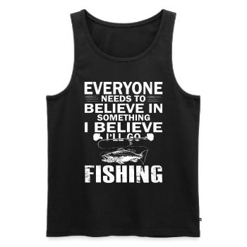 Jeder muss an etwas glauben - Ich glaube, ich werd - Männer Premium Bio Tank Top - Schwarz - Vorne - Michal (187cm)